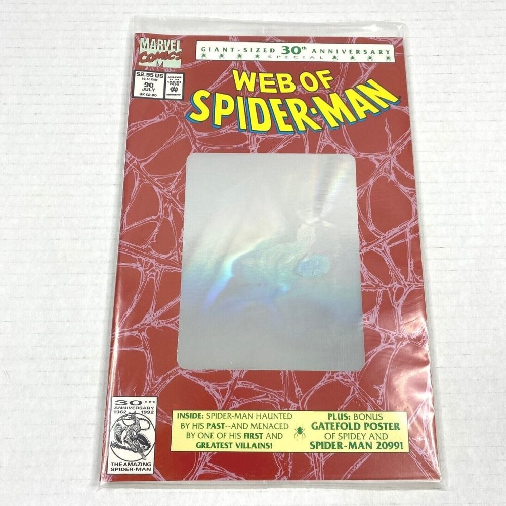 Web of Spiderman Vol. 1 No. 90 July 1992 30th Anniversary Red Cover Sealed